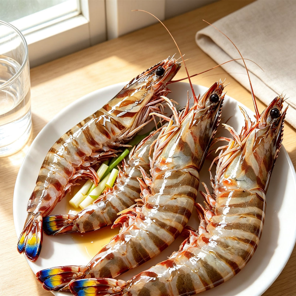 Fresh Whole Tiger Prawns Shell On