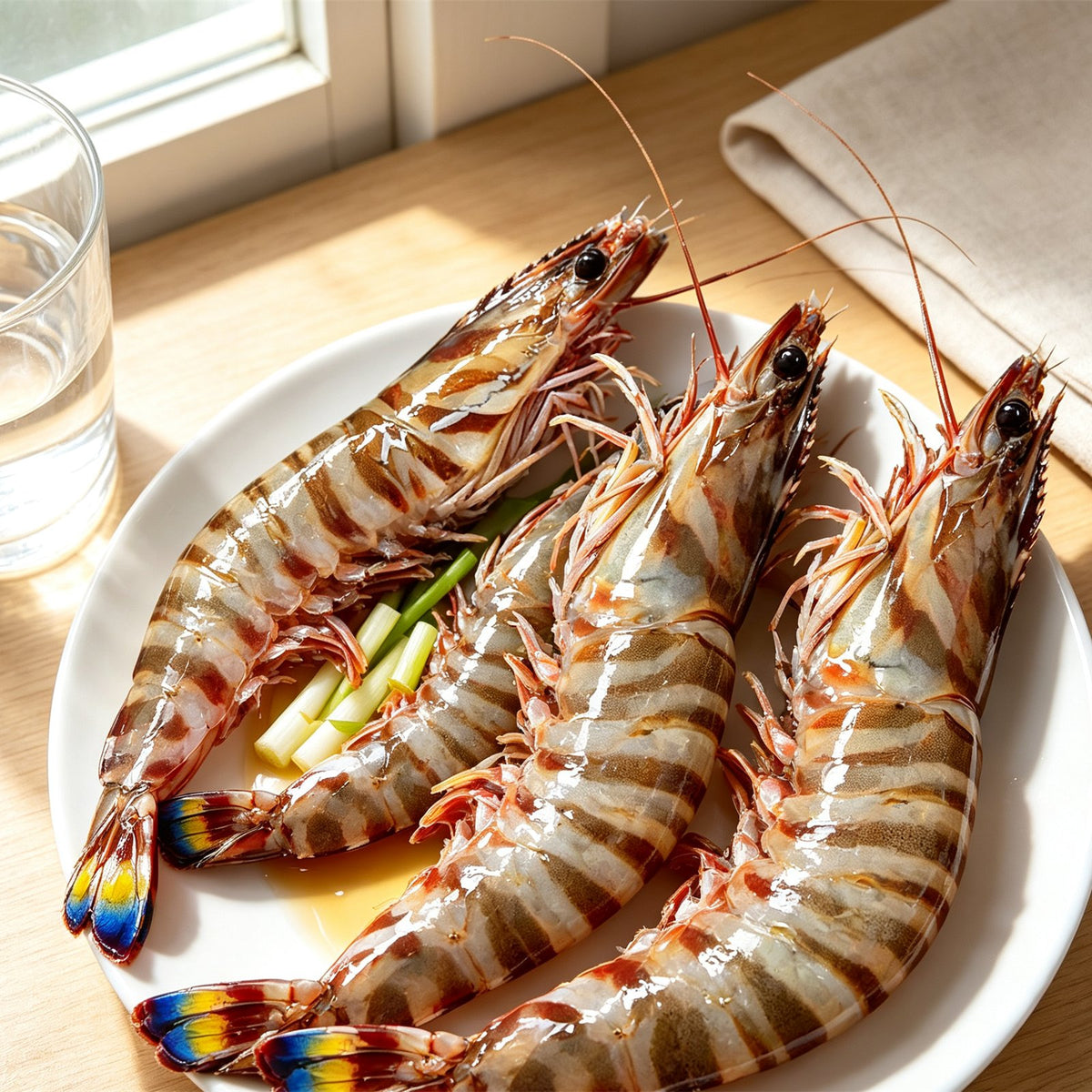 Fresh Whole Tiger Prawns Shell On